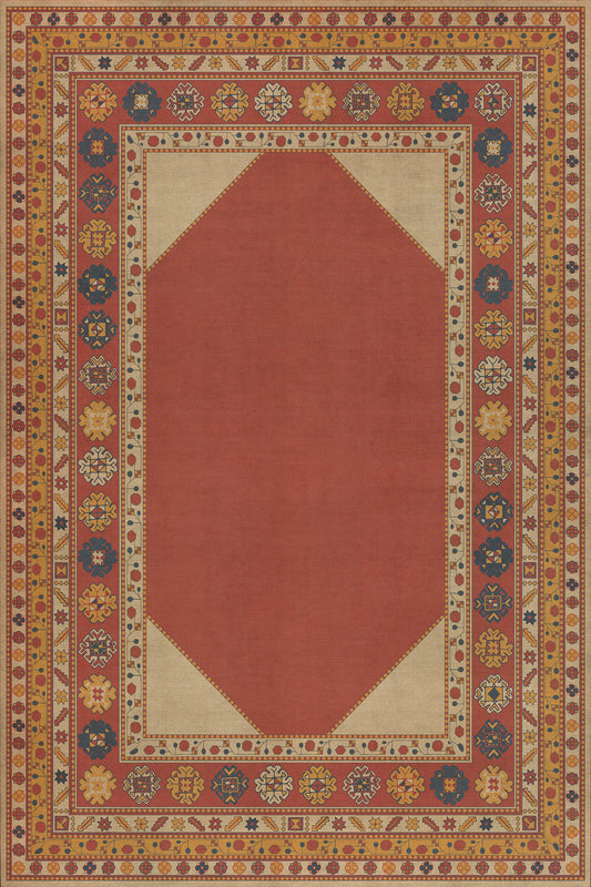 Persian Bazaar - Lombalo - Nareh 72x108 Vintage Vinyl Floorcloth