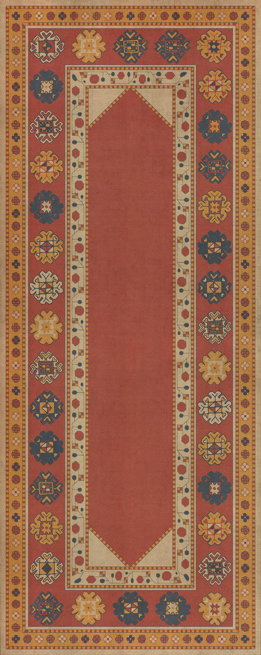 Persian Bazaar - Lombalo - Nareh 36x90 Vintage Vinyl Floorcloth