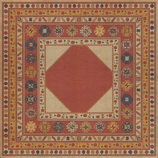 Persian Bazaar - Lombalo - Nareh 60x60 Vintage Vinyl Floorcloth