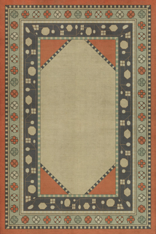 Persian Bazaar - Lombalo - Nazeli 24x36 Vintage Vinyl Floorcloth