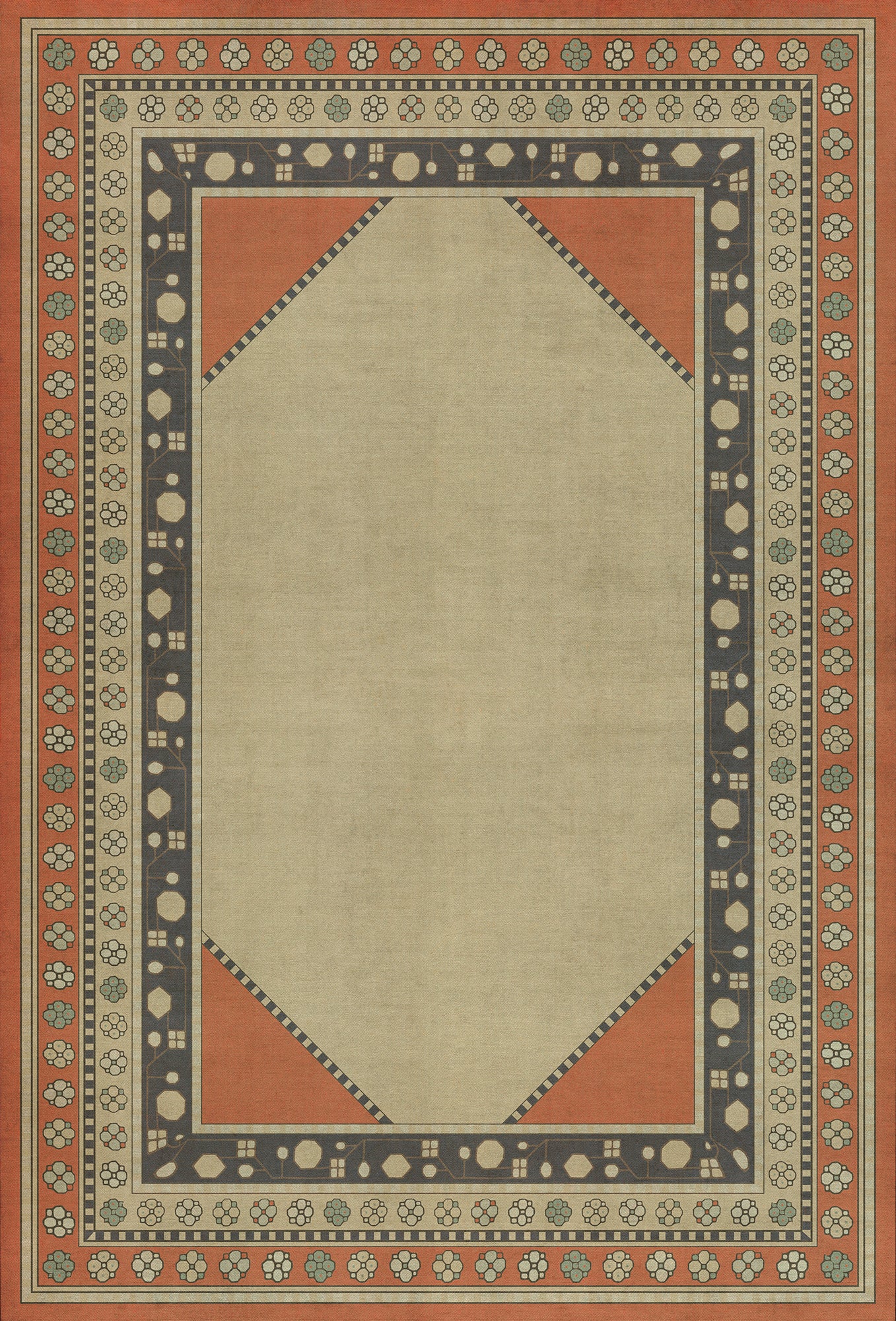 Persian Bazaar - Lombalo - Nazeli 38x56 Vintage Vinyl Floorcloth