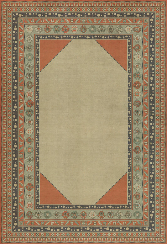 Persian Bazaar - Lombalo - Nazeli 96x140 Vintage Vinyl Floorcloth