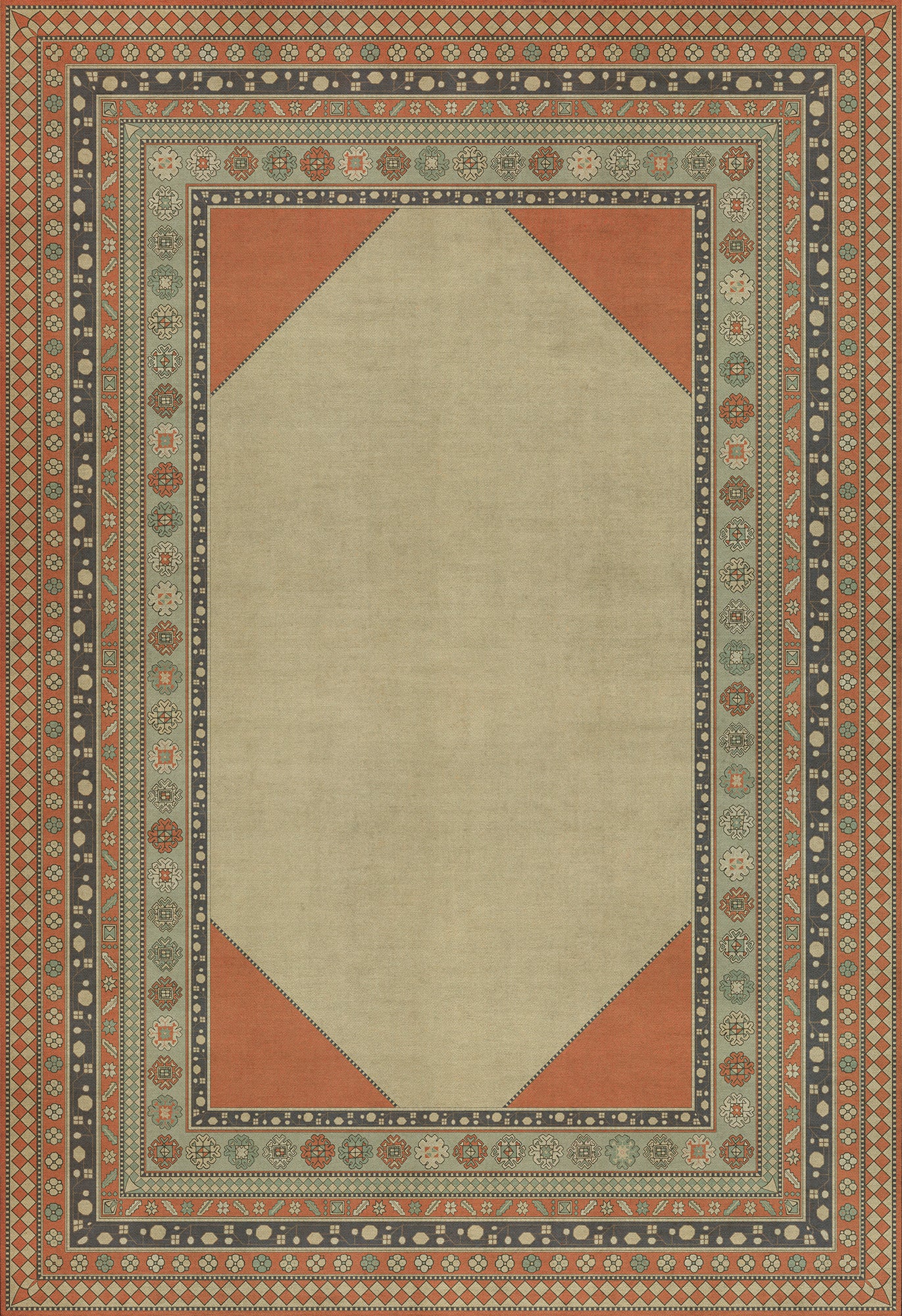 Persian Bazaar - Lombalo - Nazeli 120x175 Vintage Vinyl Floorcloth
