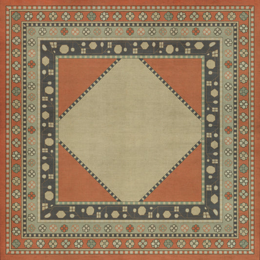 Persian Bazaar - Lombalo - Nazeli 36x36 Vintage Vinyl Floorcloth