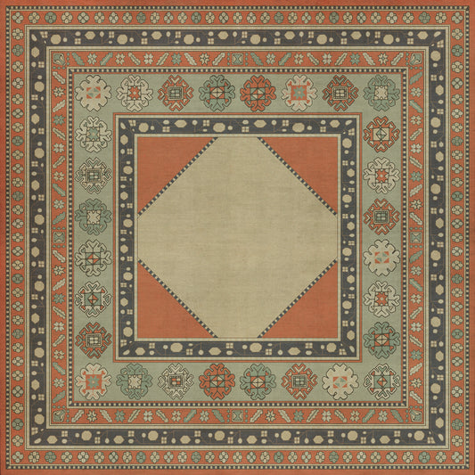 Persian Bazaar - Lombalo - Nazeli 60x60 Vintage Vinyl Floorcloth