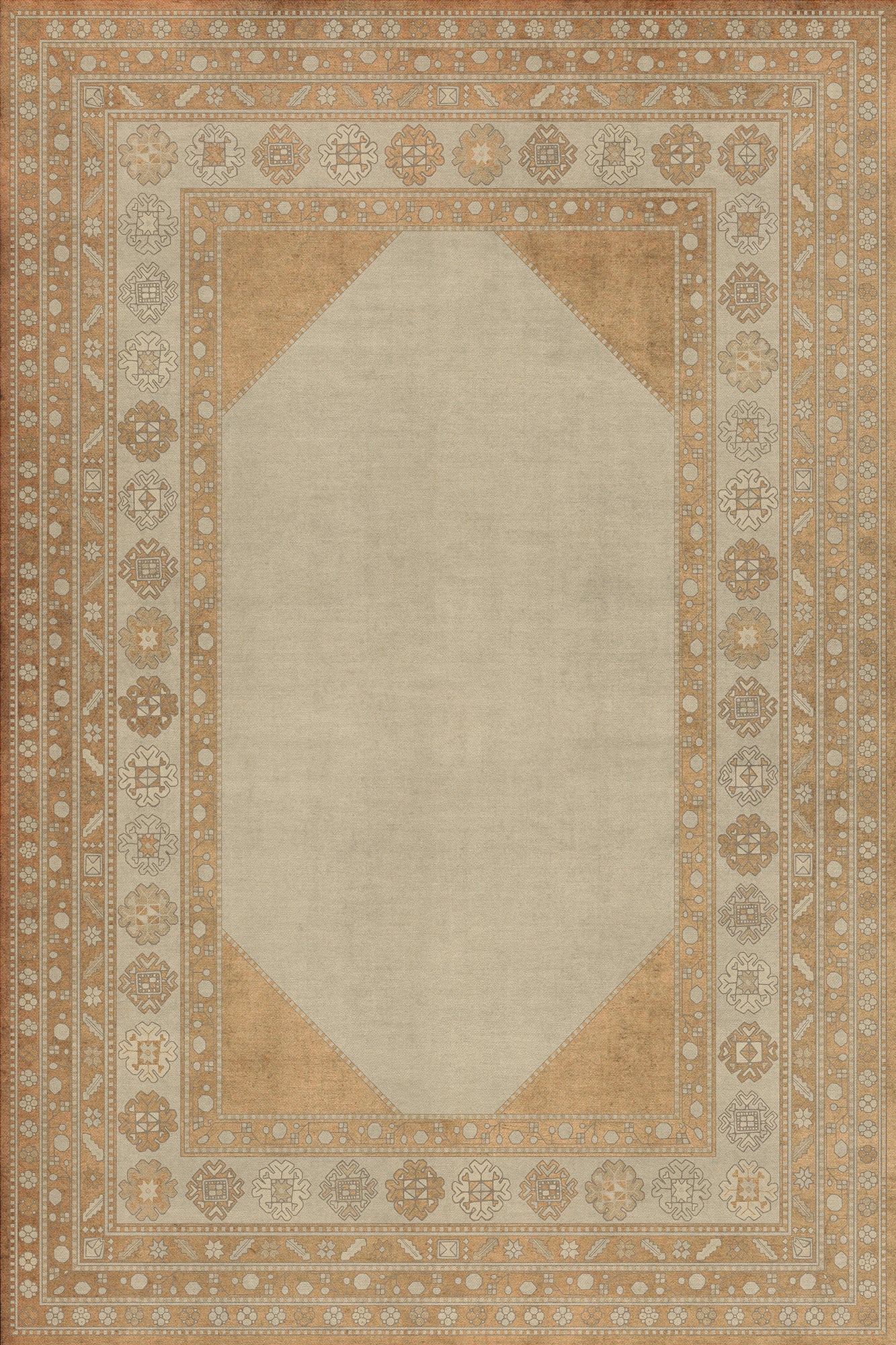 Persian Bazaar - Lombalo - Oski 72x108 Vintage Vinyl Floorcloth
