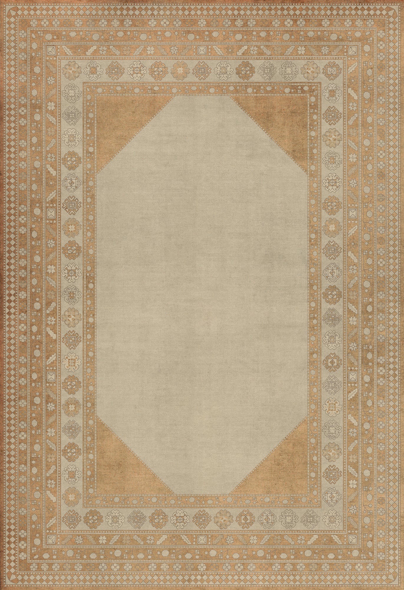 Persian Bazaar - Lombalo - Oski 96x140 Vintage Vinyl Floorcloth