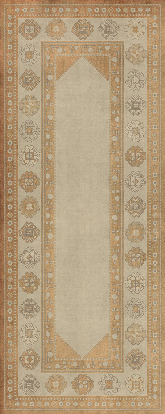 Persian Bazaar - Lombalo - Oski 36x90 Vintage Vinyl Floorcloth