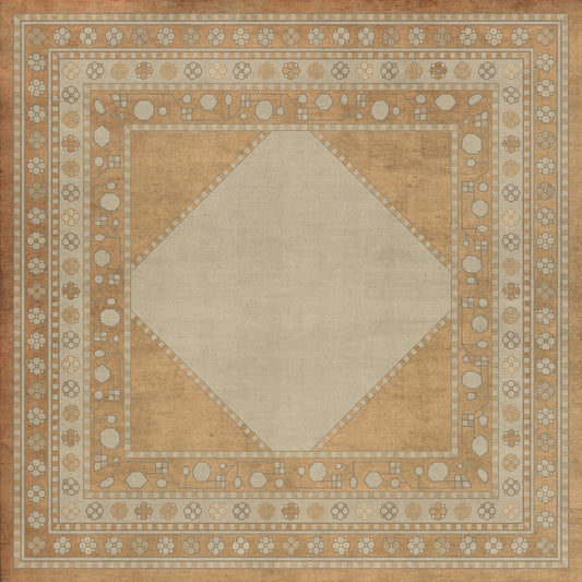 Persian Bazaar - Lombalo - Oski 36x36 Vintage Vinyl Floorcloth