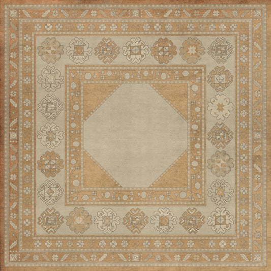 Persian Bazaar - Lombalo - Oski 48x48 Vintage Vinyl Floorcloth