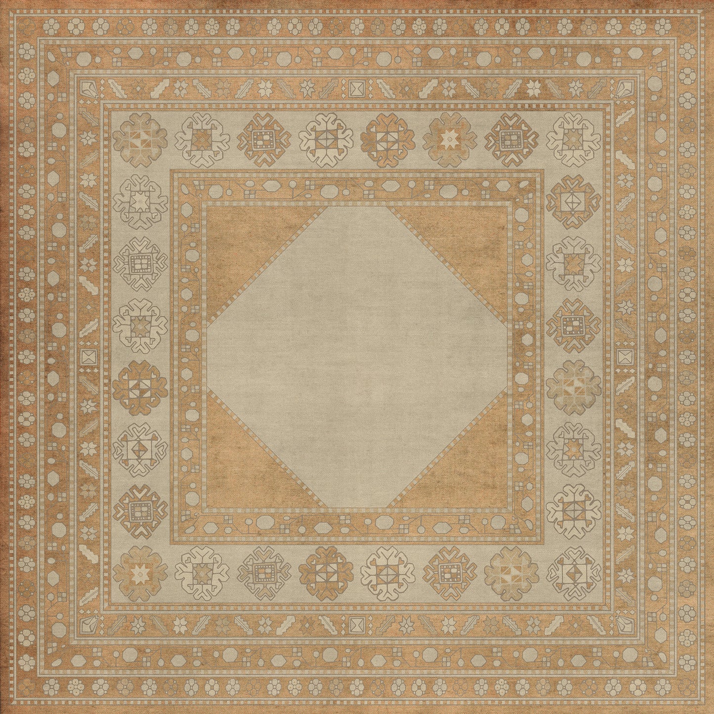 Persian Bazaar - Lombalo - Oski 60x60 Vintage Vinyl Floorcloth