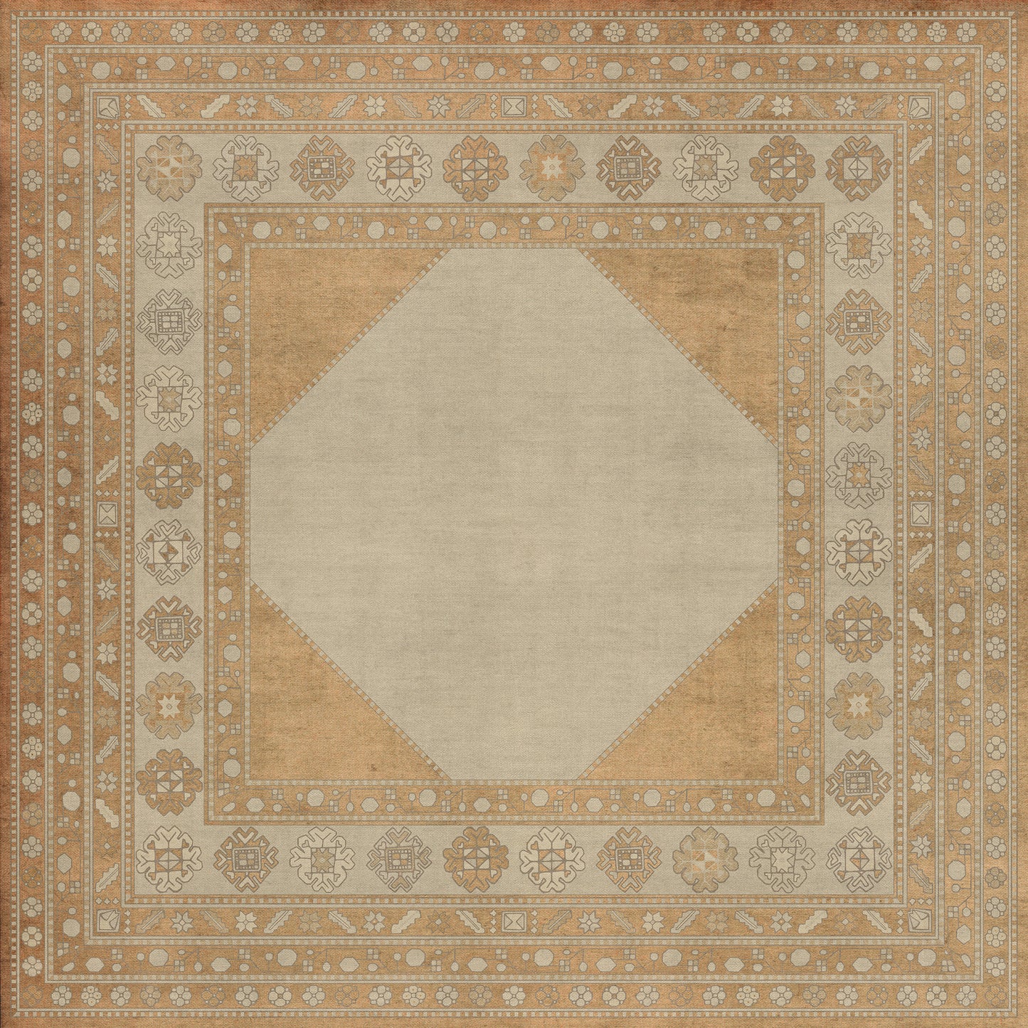 Persian Bazaar - Lombalo - Oski 72x72 Vintage Vinyl Floorcloth
