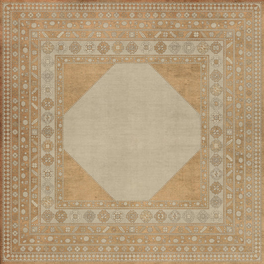Persian Bazaar - Lombalo - Oski 96x96 Vintage Vinyl Floorcloth