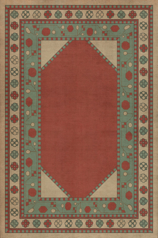 Persian Bazaar - Lombalo - Zartar 20x30 Vintage Vinyl Floorcloth