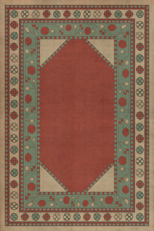Persian Bazaar - Lombalo - Zartar 24x36 Vintage Vinyl Floorcloth