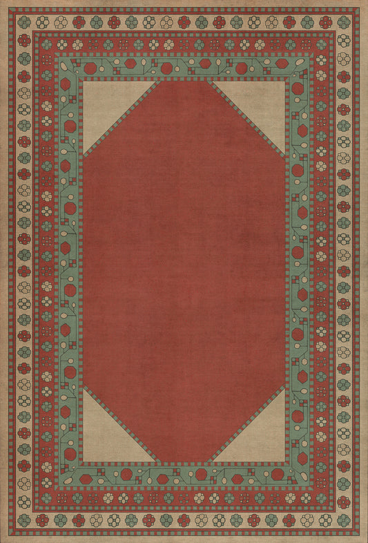 Persian Bazaar - Lombalo - Zartar 38x56 Vintage Vinyl Floorcloth