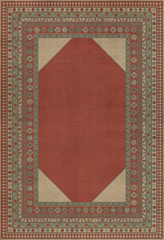 Persian Bazaar - Lombalo - Zartar 120x175 Vintage Vinyl Floorcloth