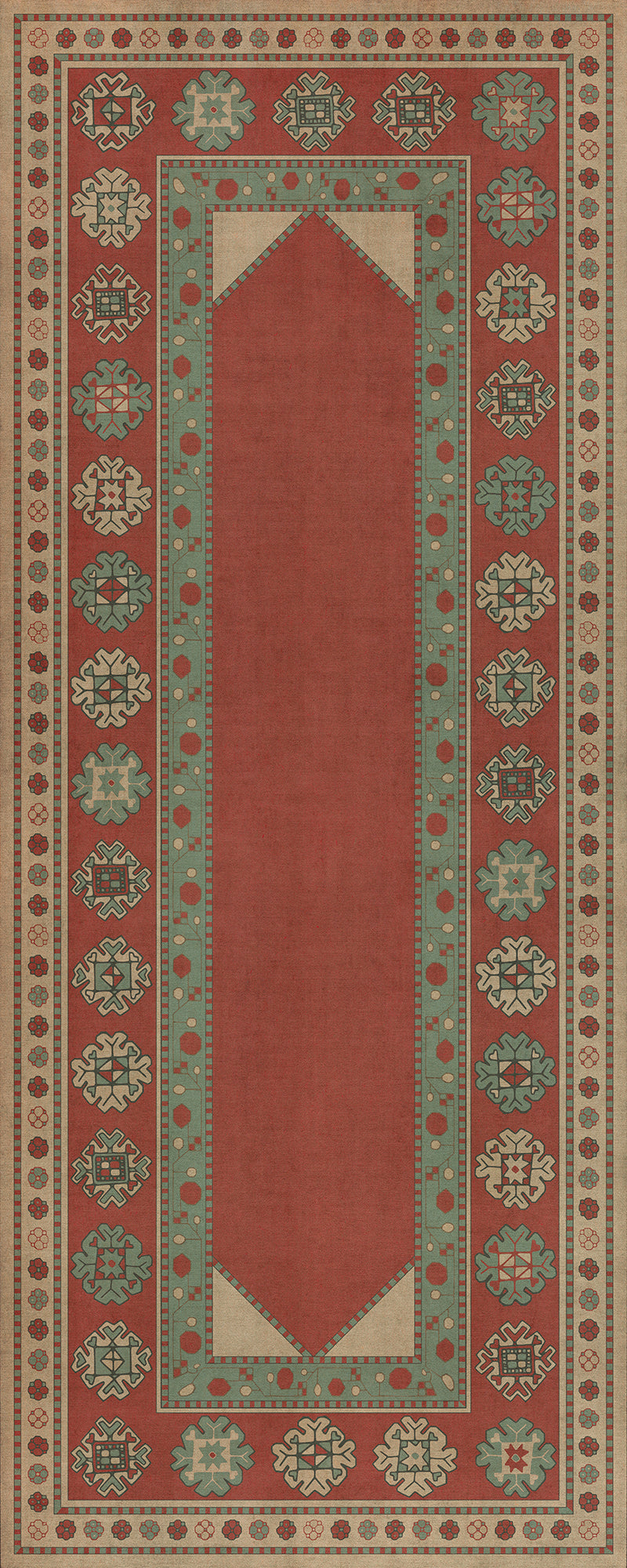 Persian Bazaar - Lombalo - Zartar 36x90 Vintage Vinyl Floorcloth