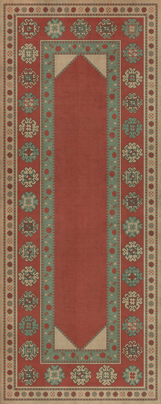 Persian Bazaar - Lombalo - Zartar 36x90 Vintage Vinyl Floorcloth