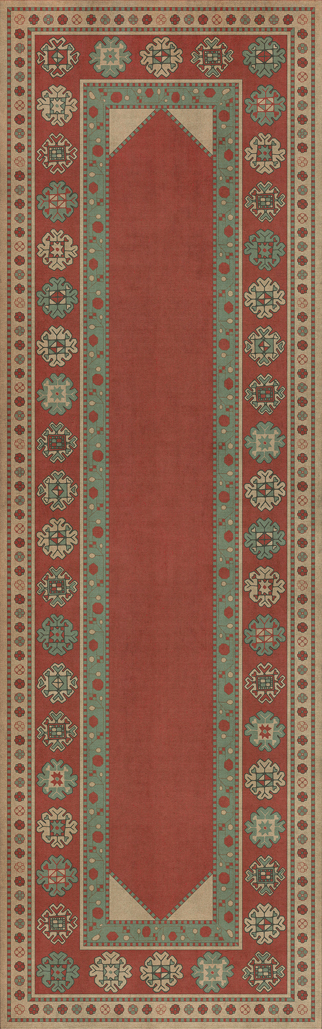 Persian Bazaar - Lombalo - Zartar 36x115 Vintage Vinyl Floorcloth