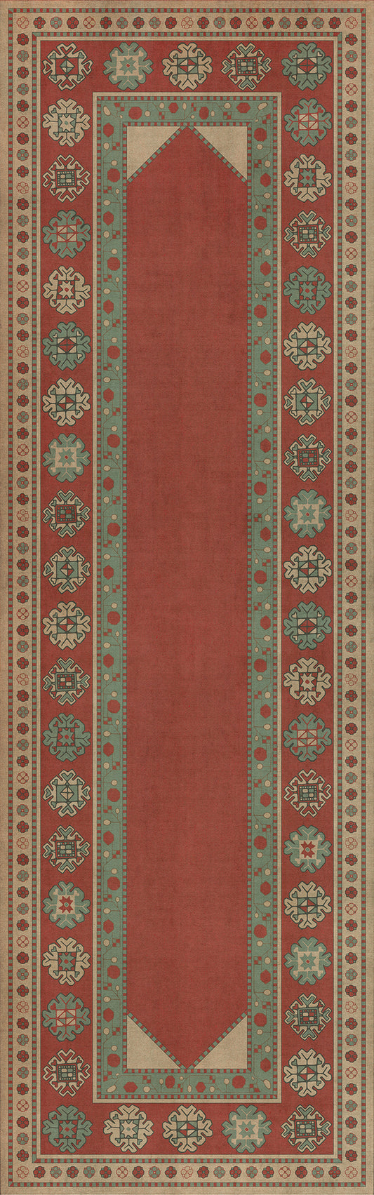 Persian Bazaar - Lombalo - Zartar 36x115 Vintage Vinyl Floorcloth