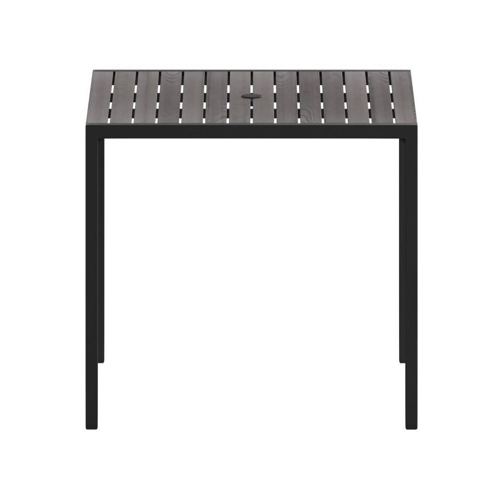 35" SQ Gray Faux Teak Table