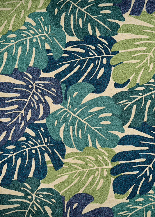 Couristan Covington Monstera Cream-Multi Round Rug 7'10" x 7"10"