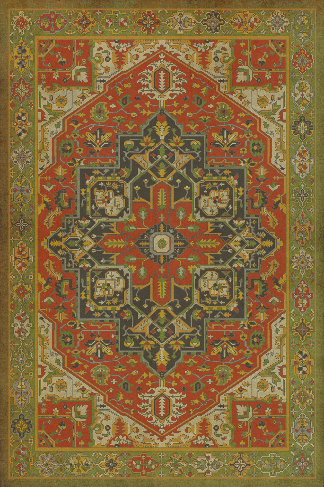 Persian Bazaar - Camelot - Sir Gawain 24x36 Vintage Vinyl Floorcloth