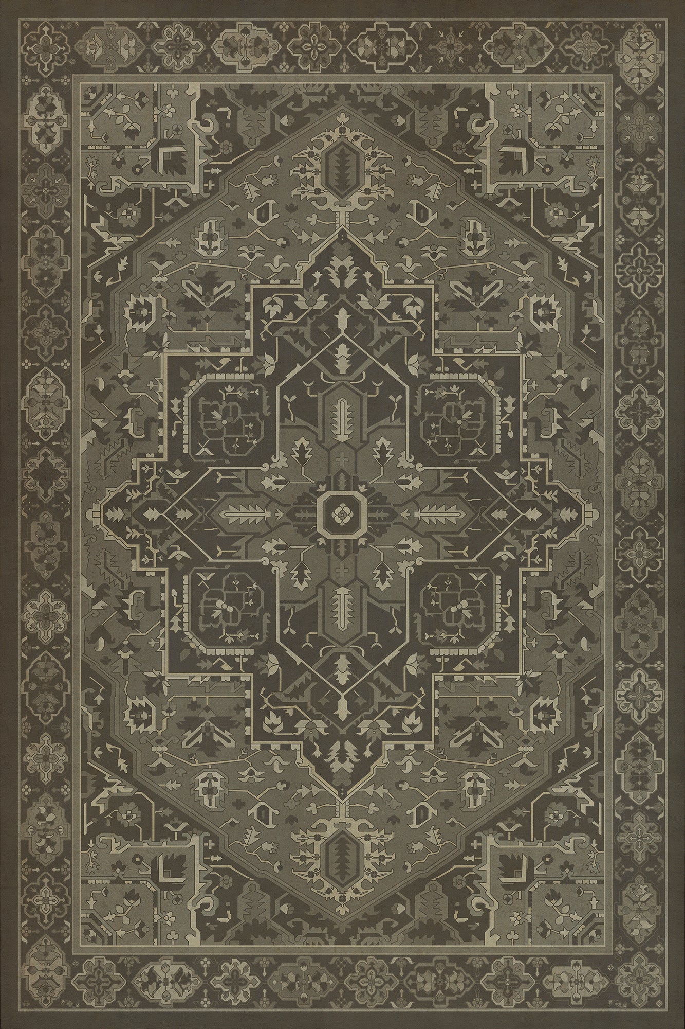 Persian Bazaar - Camelot - The Black Knight 24x36 Vintage Vinyl Floorcloth