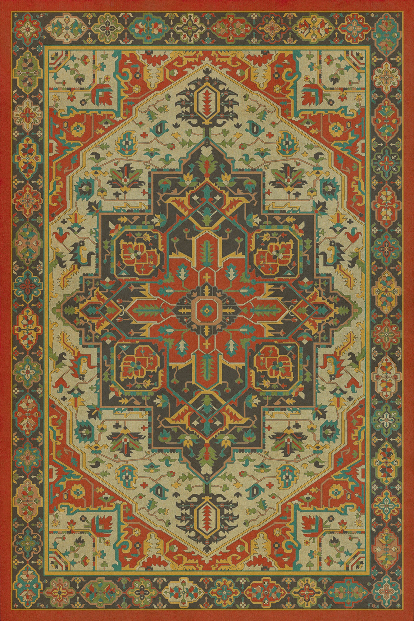 Persian Bazaar - Camelot - Uther Pendragon 24x36 Vintage Vinyl Floorcloth
