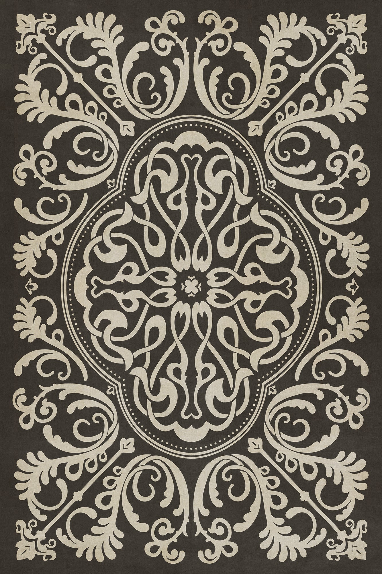 Pattern 39 Blackjack 24x36 Vintage Vinyl Floorcloth