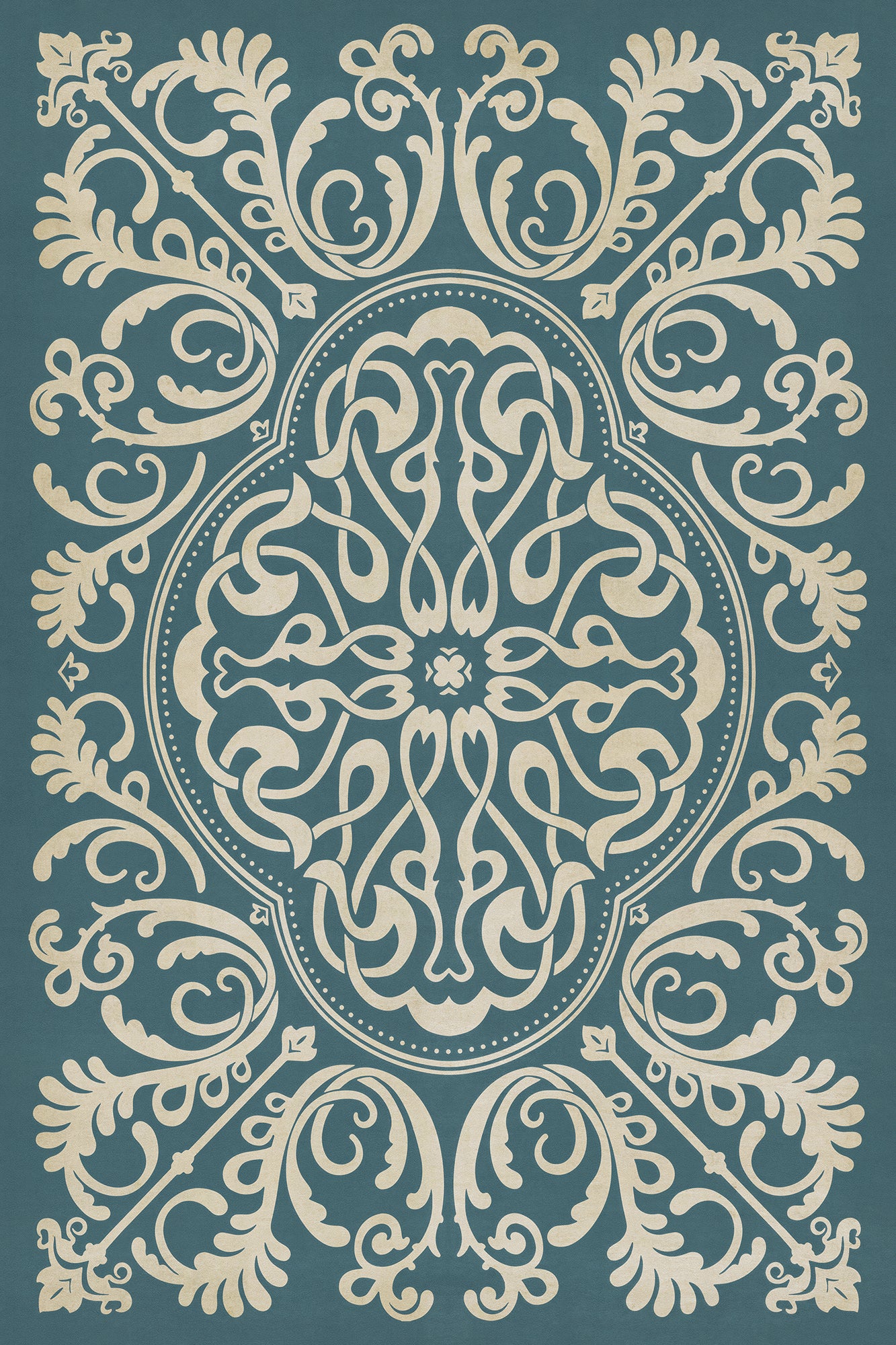 Pattern 39 Spades 24x36 Vintage Vinyl Floorcloth