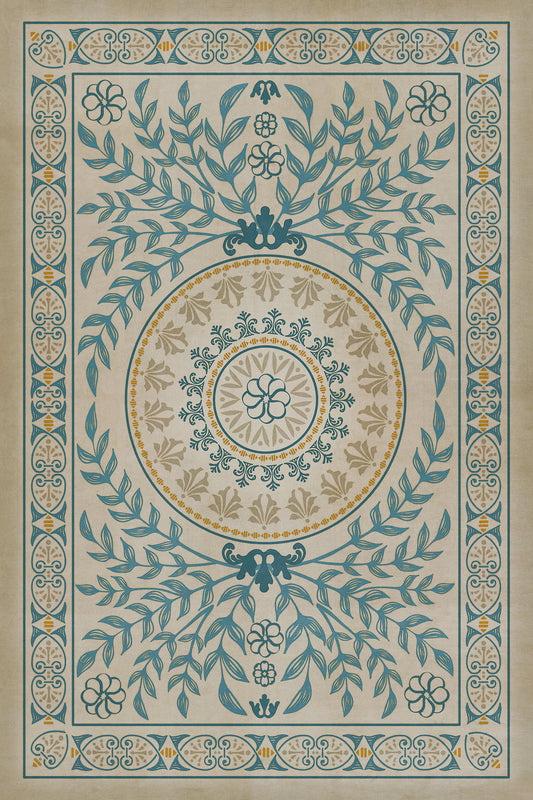Pattern 40 Villa dEste 24x36 Vintage Vinyl Floorcloth
