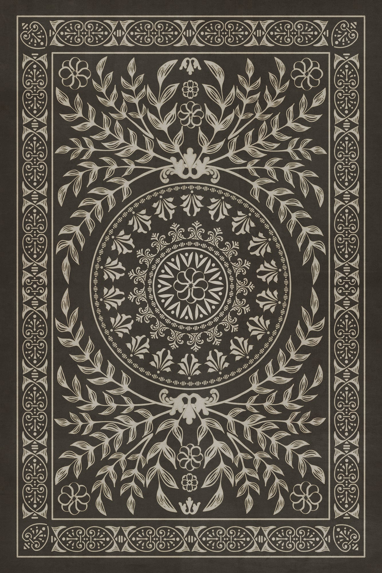 Pattern 40 Villa Lante 24x36 Vintage Vinyl Floorcloth