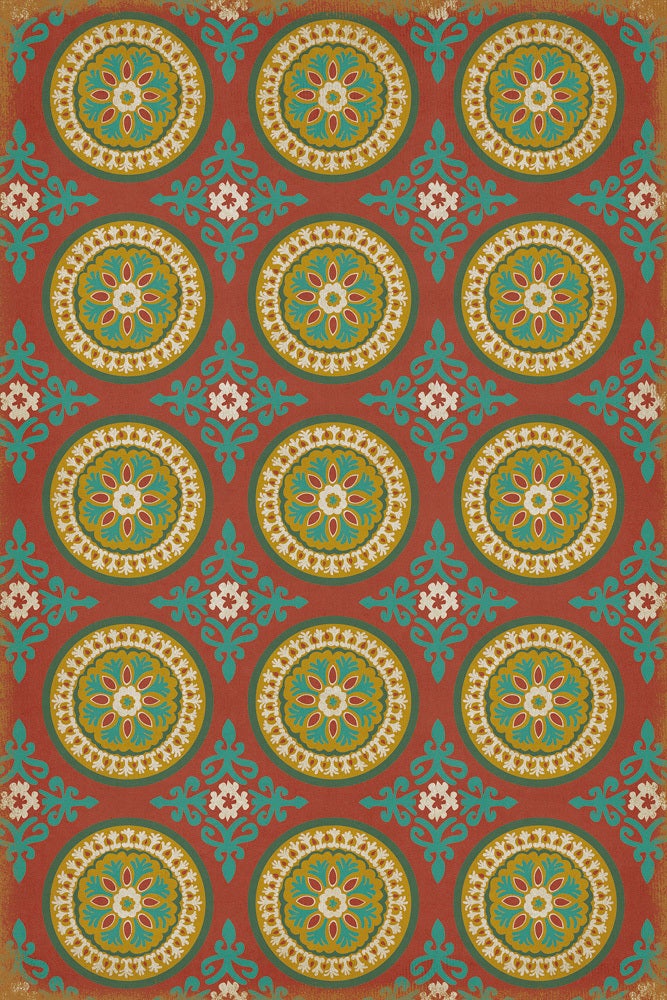 Pattern 43 Awakening 24x36 Vintage Vinyl Floorcloth