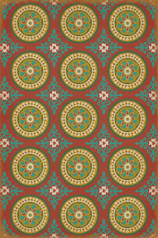 Pattern 43 Awakening 24x36 Vintage Vinyl Floorcloth