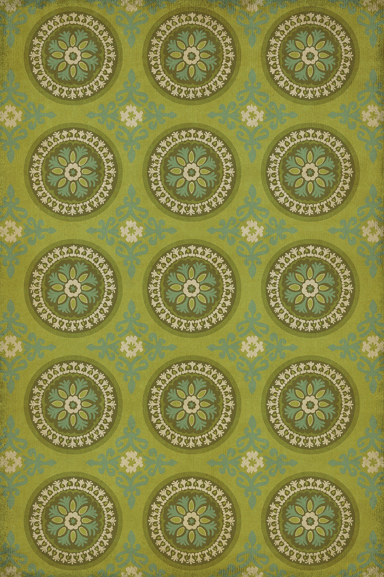 Pattern 43 Dharma 24x36 Vintage Vinyl Floorcloth