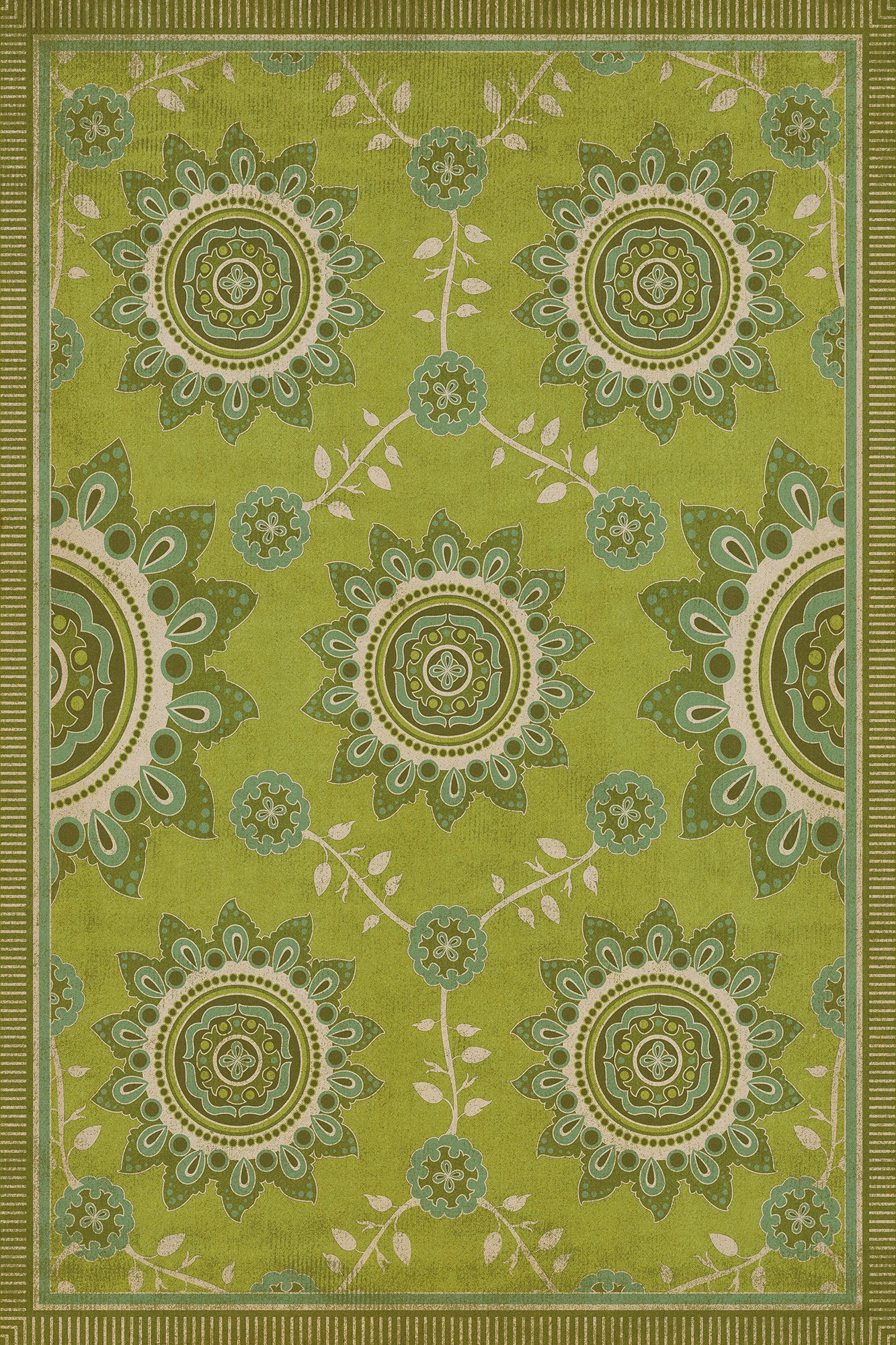 Pattern 44 Sashiko 24x36 Vintage Vinyl Floorcloth