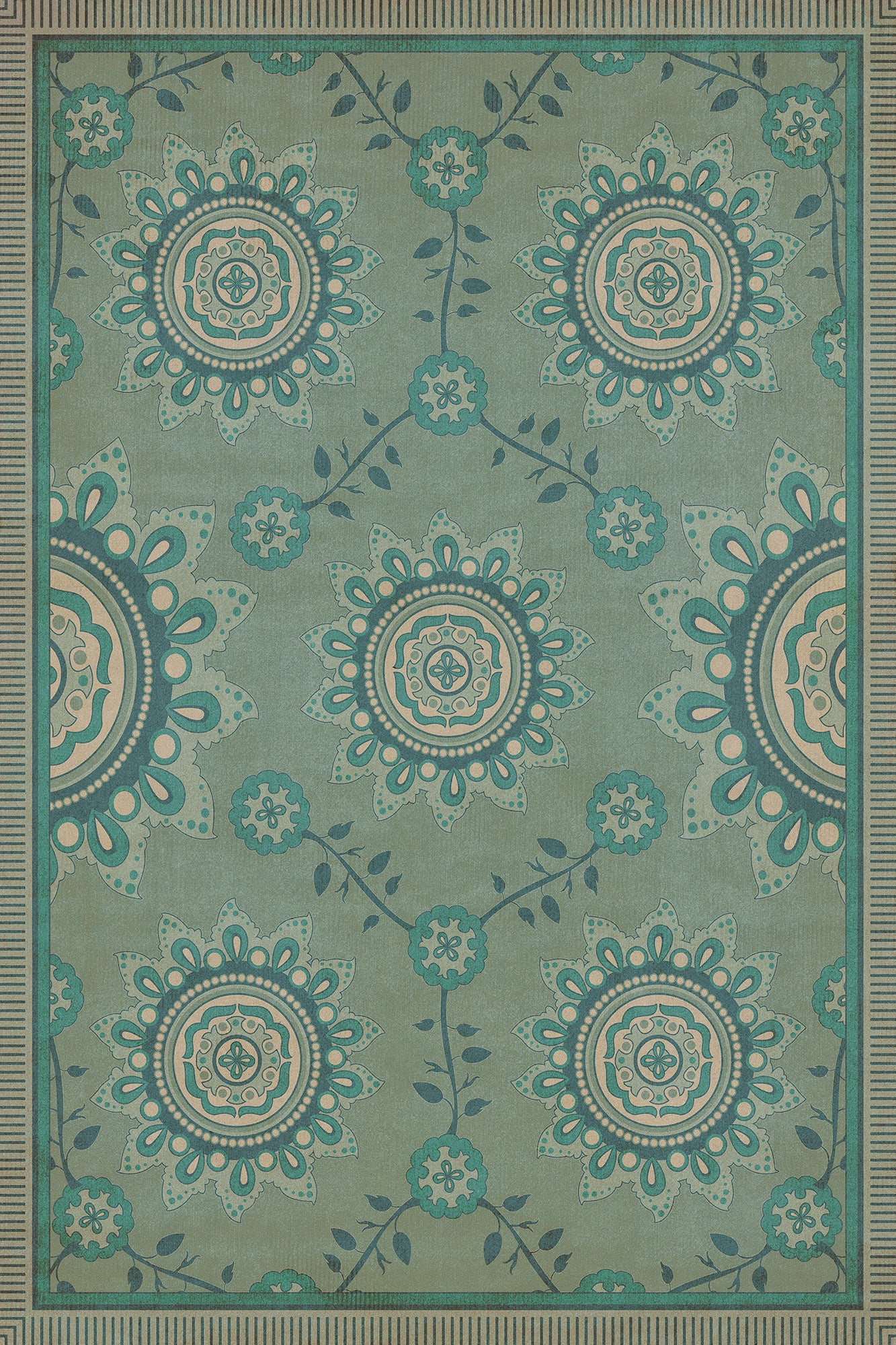 Pattern 44 Shisha 24x36 Vintage Vinyl Floorcloth