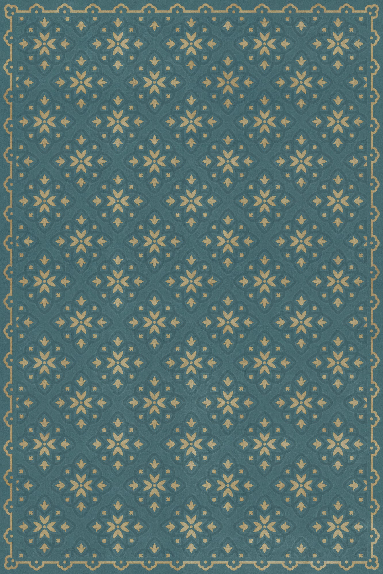 Pattern 45 Indigoticus 24x36 Vintage Vinyl Floorcloth