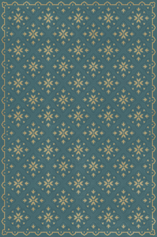 Pattern 45 Indigoticus 24x36 Vintage Vinyl Floorcloth