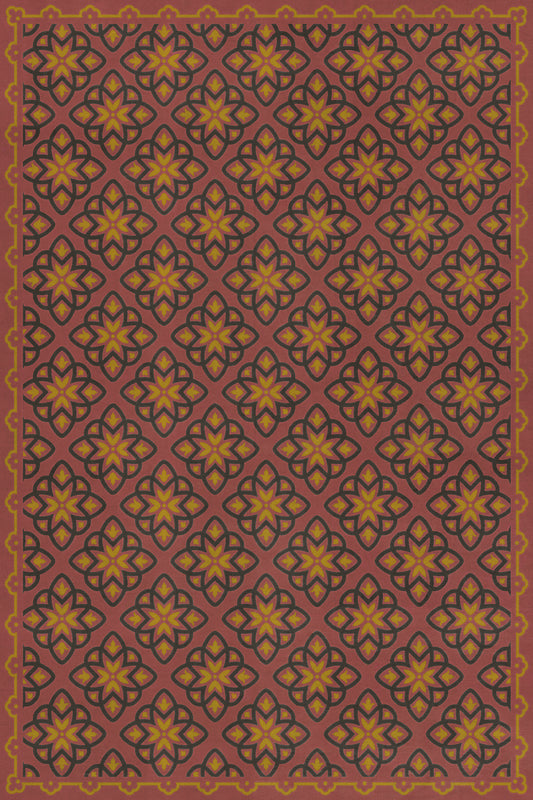 Pattern 45 Rubellus 24x36 Vintage Vinyl Floorcloth