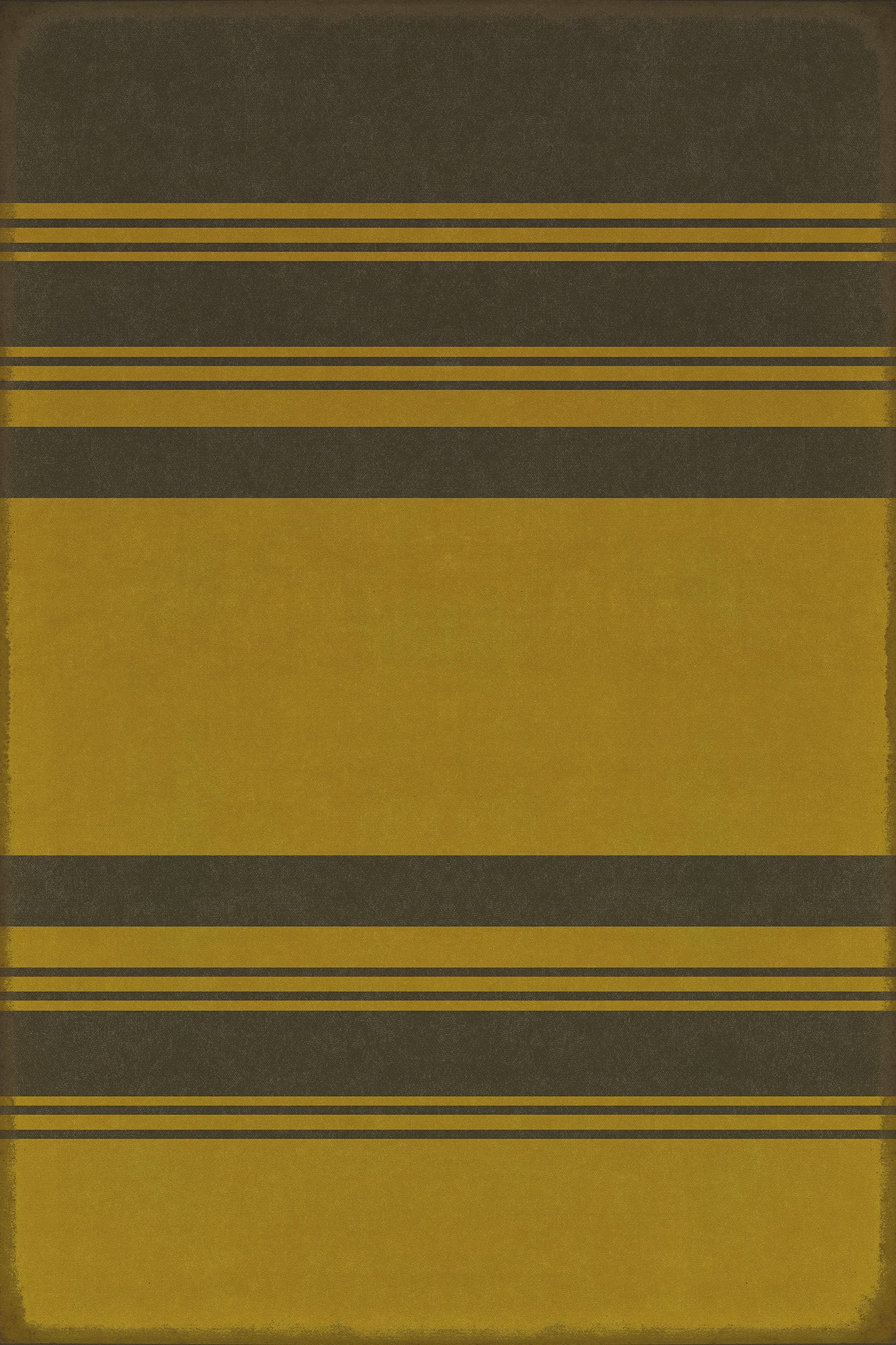 Pattern 50 Organic Stripes Black and Yellow 24x36 Vintage Vinyl Floorcloth