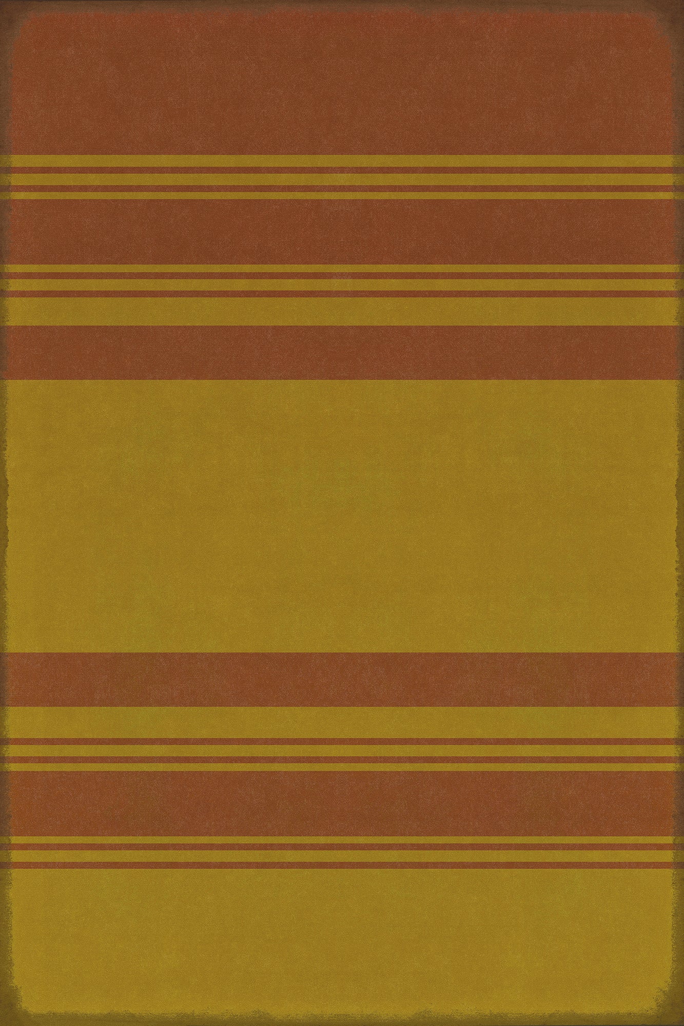 Pattern 50 Organic Stripes Red and Yellow 24x36 Vintage Vinyl Floorcloth