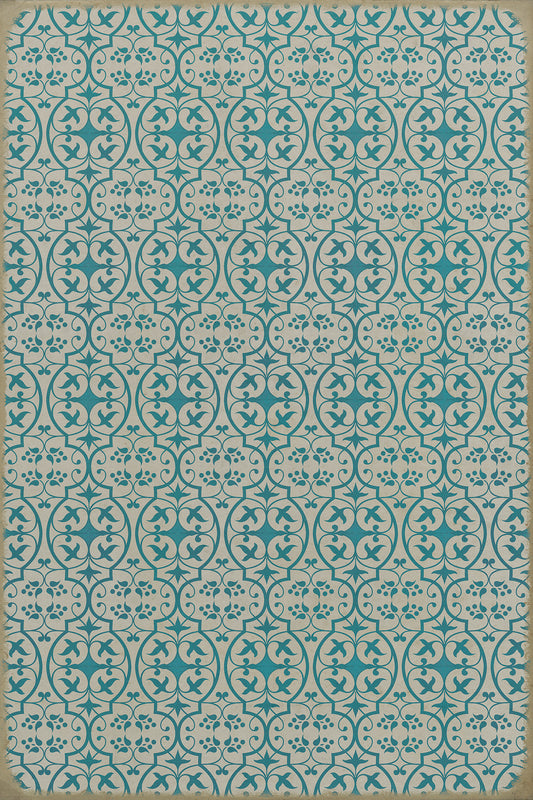 Pattern 51 China Cup 24x36 Vintage Vinyl Floorcloth