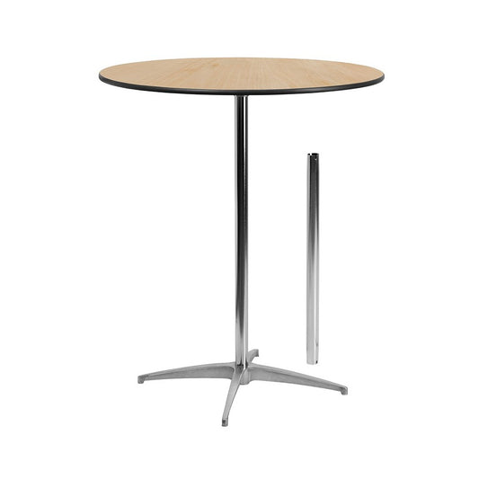 36'' Round Wood Cocktail Table with 30'' and 42'' Columns