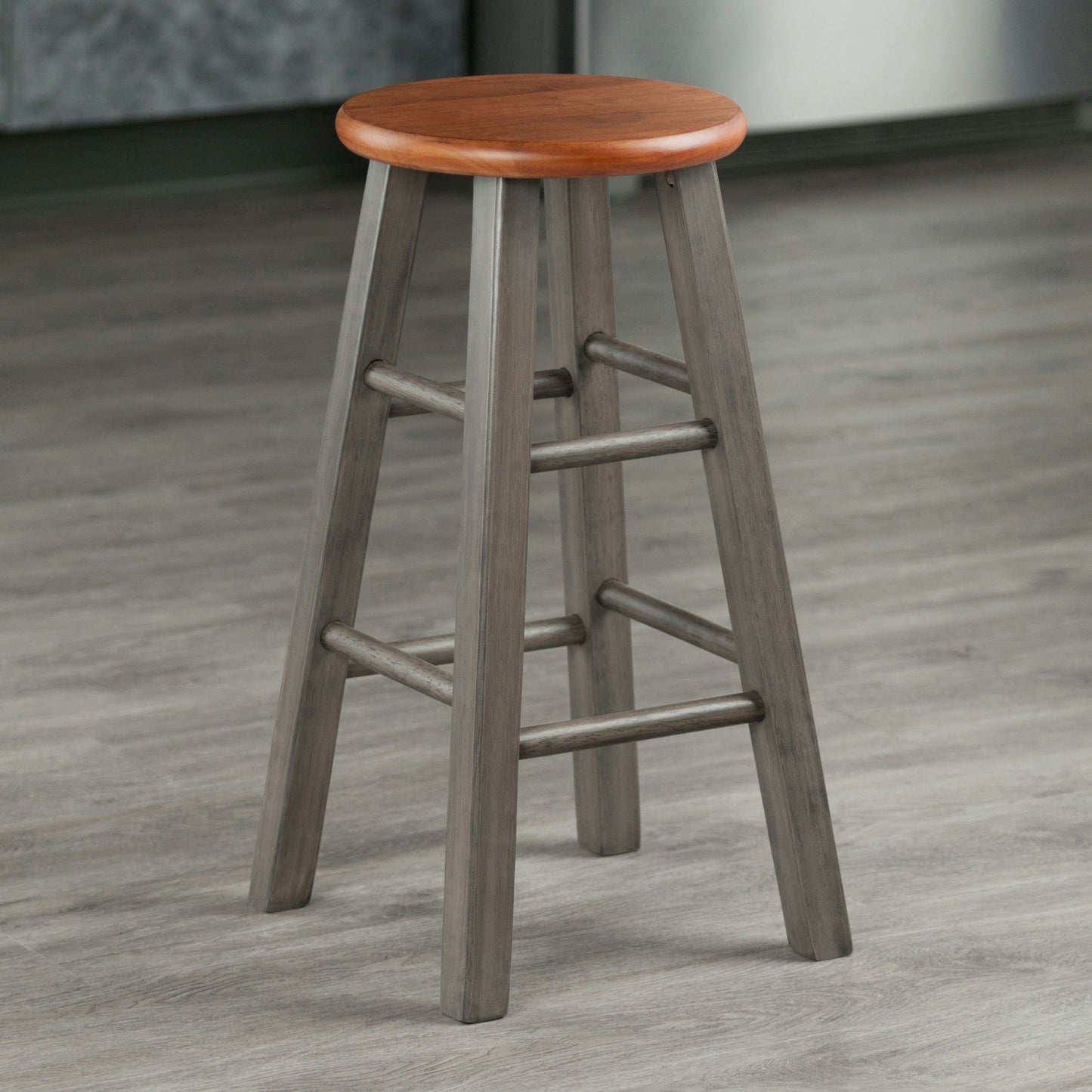 Ivy Counter Stool, Rustic Teak and Gray