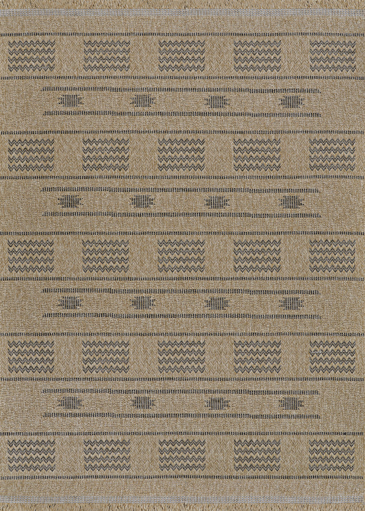 Couristan Naturalistic Sonoran Natural-Charcoal Rug 6'6" x 9'