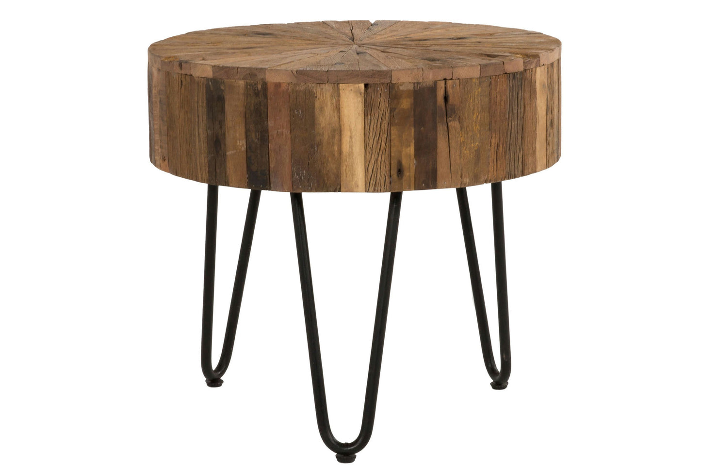 Sawyer Rustic Wood Round End Table