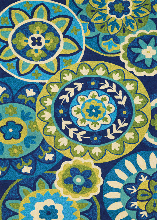 Couristan Covington Rip Tide Ocean-Green Rug 2' x 4'